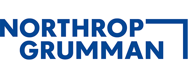 Northrop Grumman logo; the words "Northrop Grumman" in navy on a white background with a large angle connecting Northrop and Grumman together. 